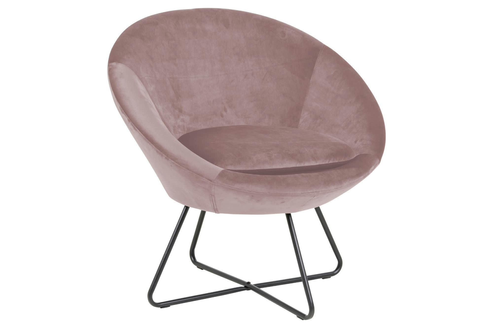 SCOTT - Fauteuil moderne en velours et métal