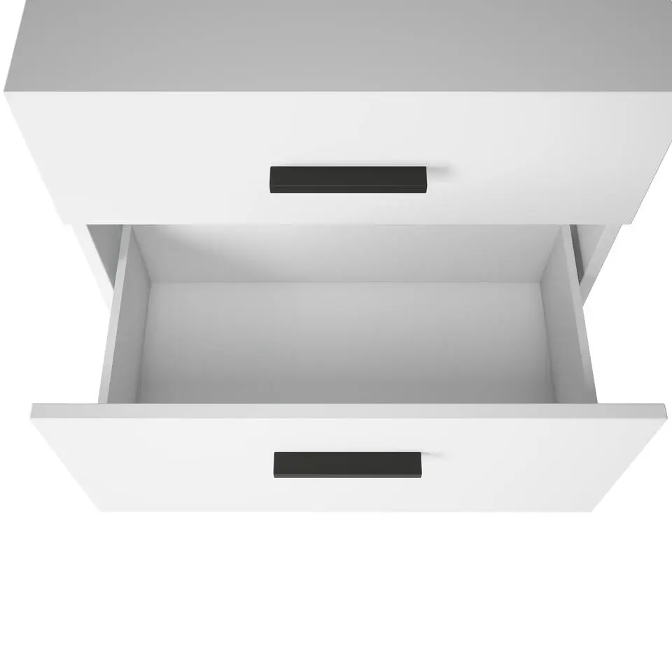 Malika - Wastafelonderkast 60 cm met 1 klep 1 lade in antraciet wit