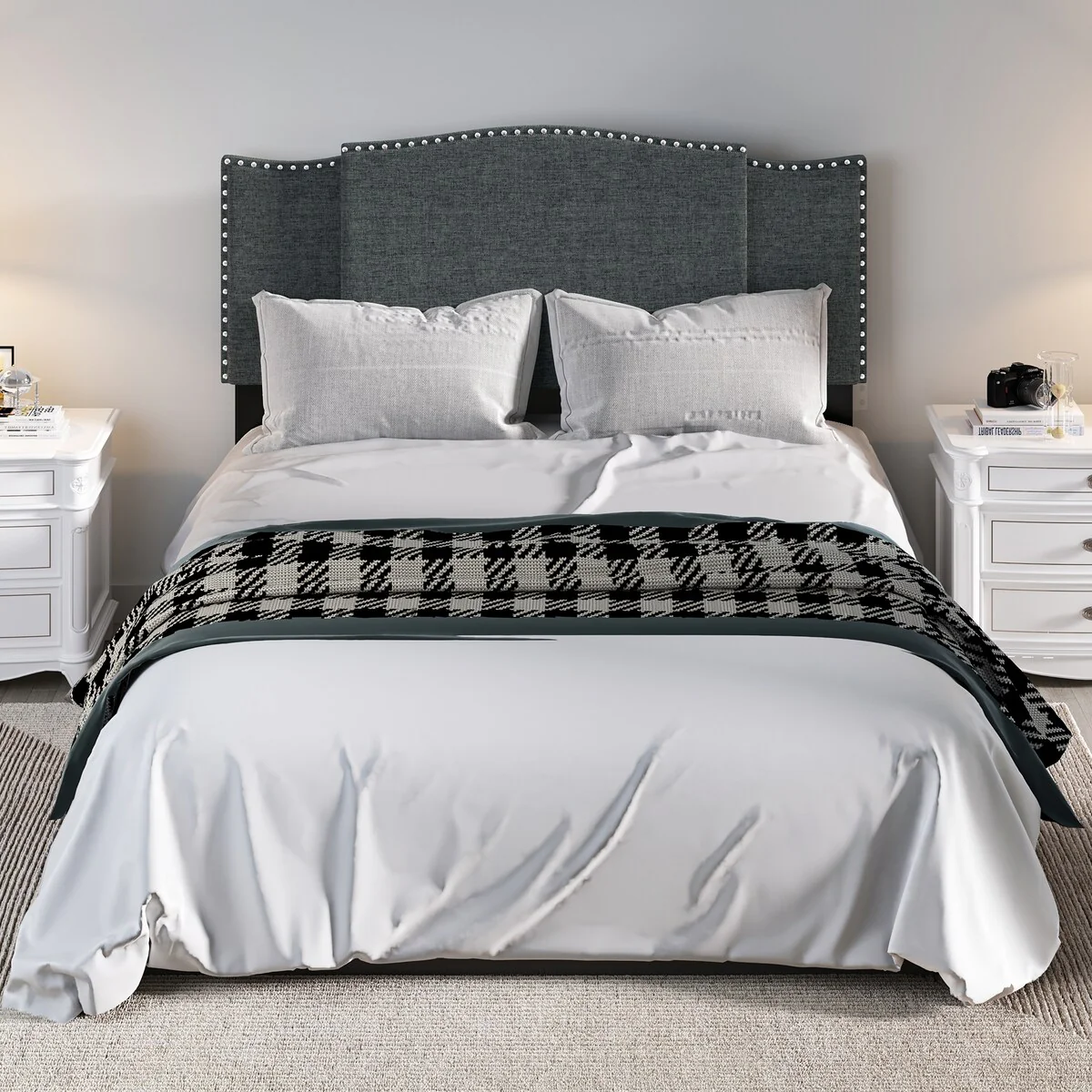 Adjustable Full/Queen Upholstered Tufted Headboard