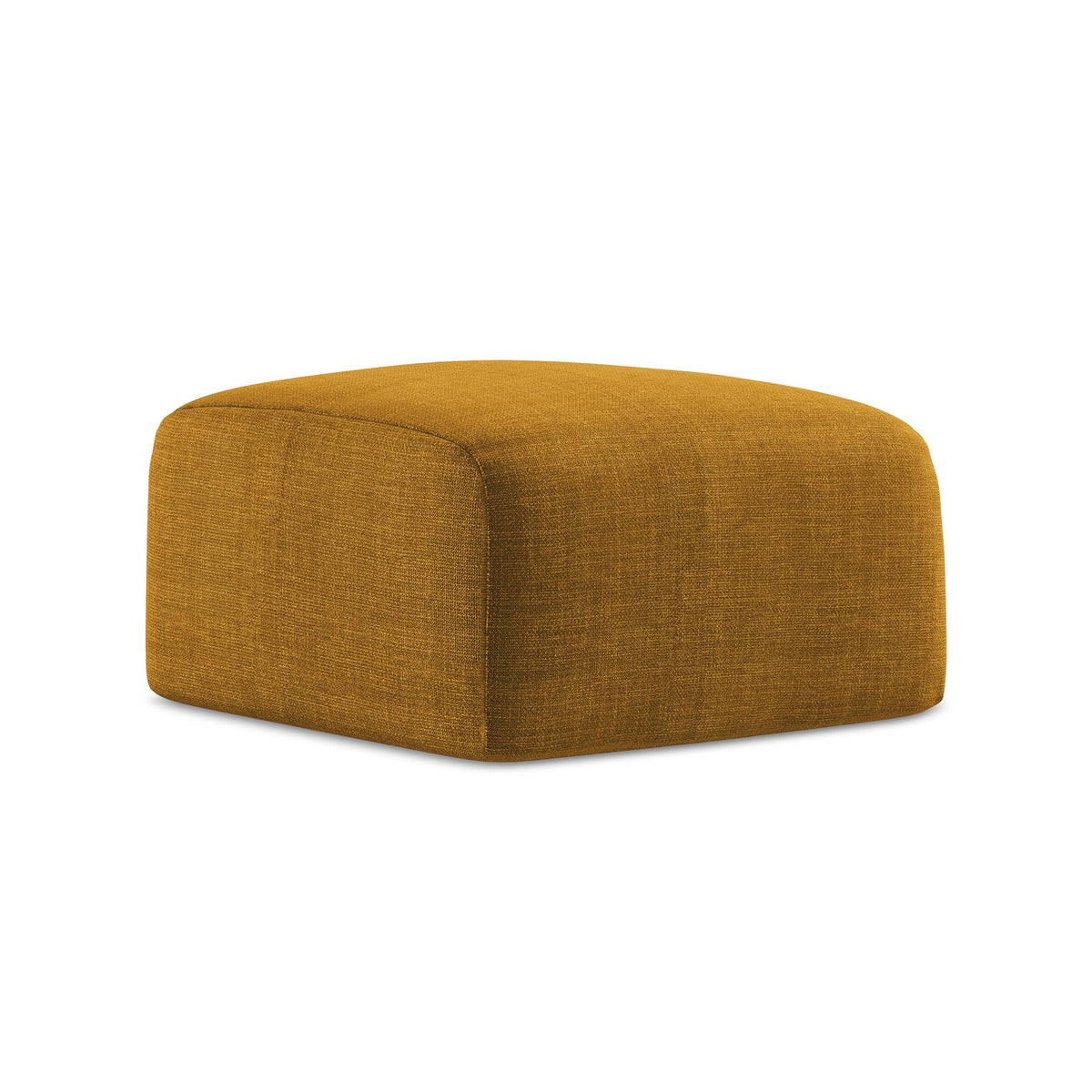 LaMiaSofa Poef Savona - textuurstof - mosterd - 65x65x40