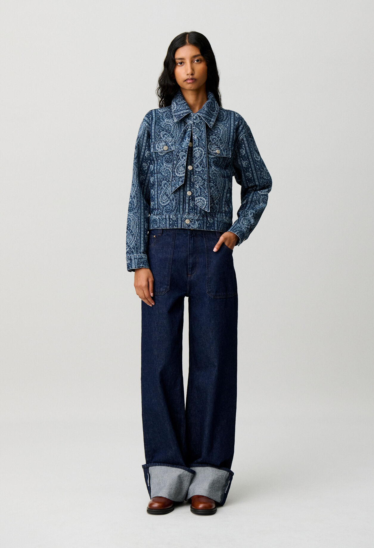 Veste denim imprimée