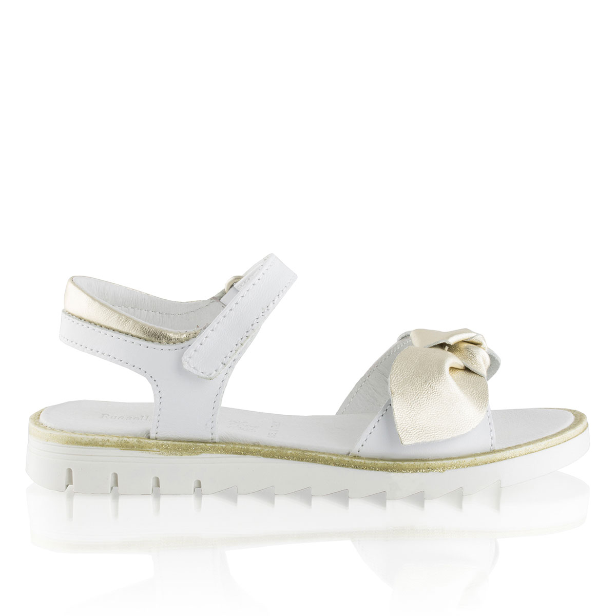 Russell & Bromley BOW SAND Velcro Bow Trim Sandal