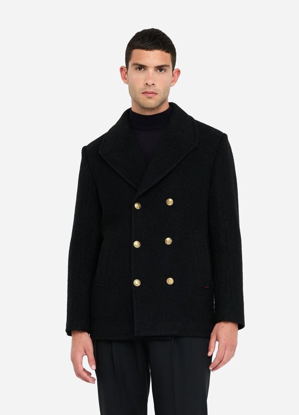 Peacoat in boucl&eacute; di lana