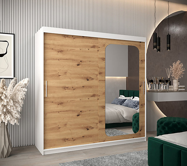 Armoire Promo T2 a portes coulissantes H. 200 x L. 200 x P. 62 2 portes