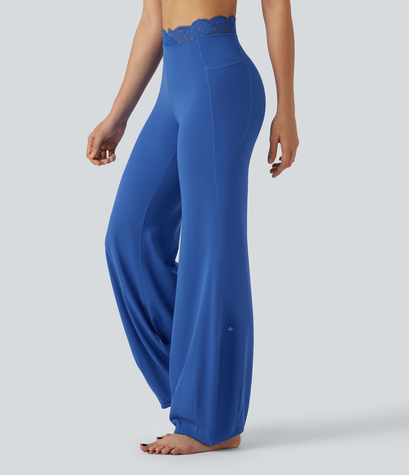 Pantalon de danse taille haute coupe ballon SoftlyZero™ avec dentelle contrastée, poches et protection solaire UPF50