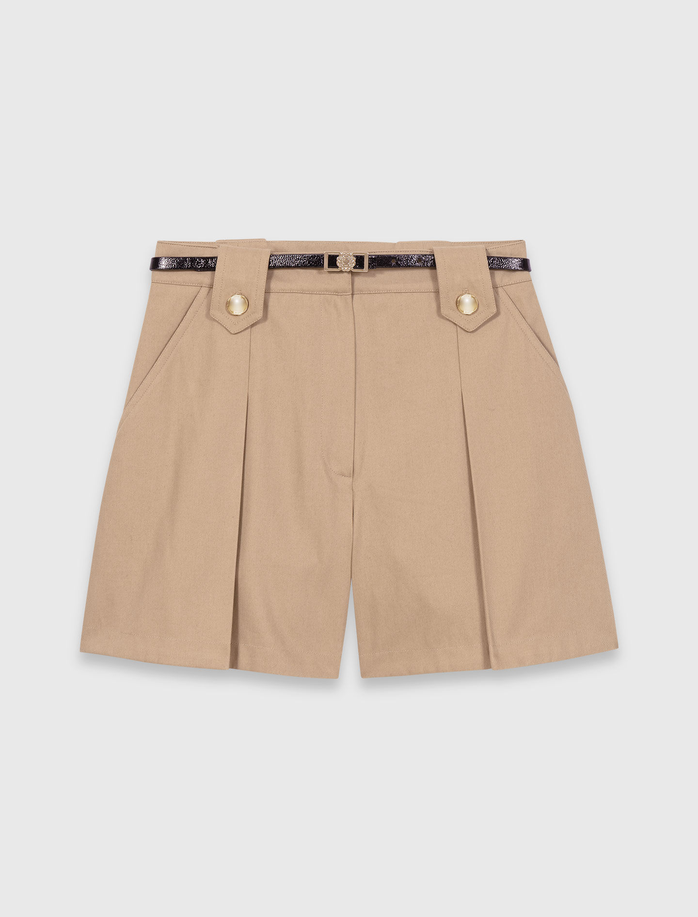 Short à plis en coton