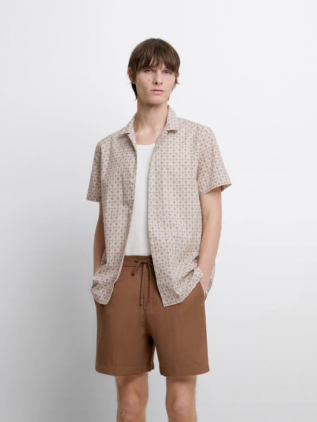 Chemise manches courtes regular à motif