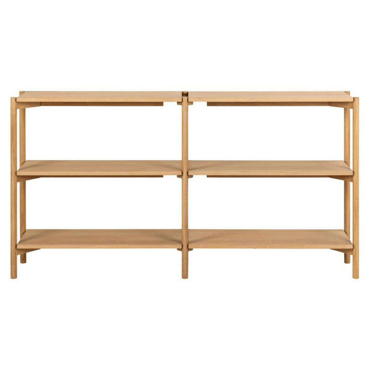 AMBON - Etagère basse moderne en bois de chêne naturel