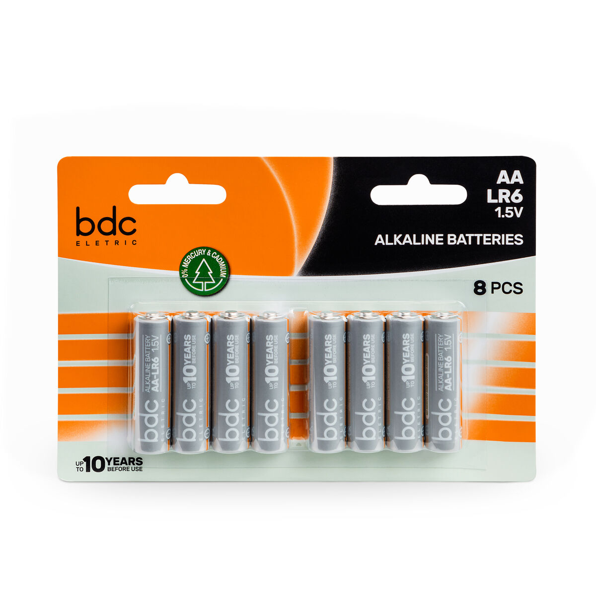 Conjunto de 8 pilhas alcalina bdc aa lr06