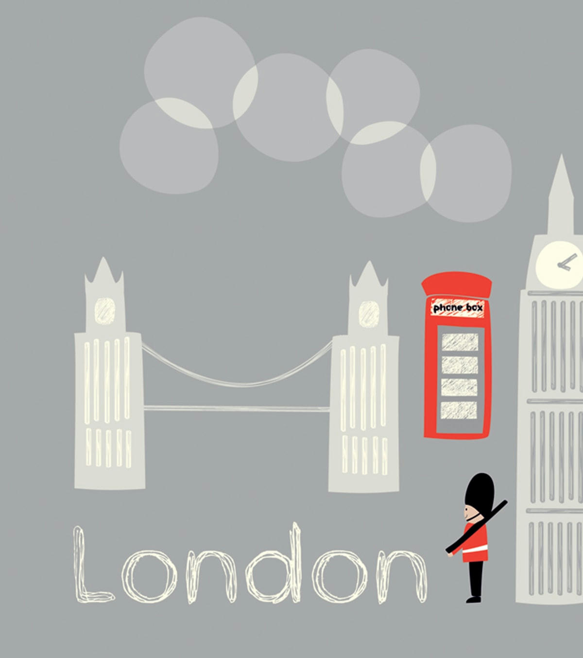 LONDON - Affiche Londres en Papier Gris
