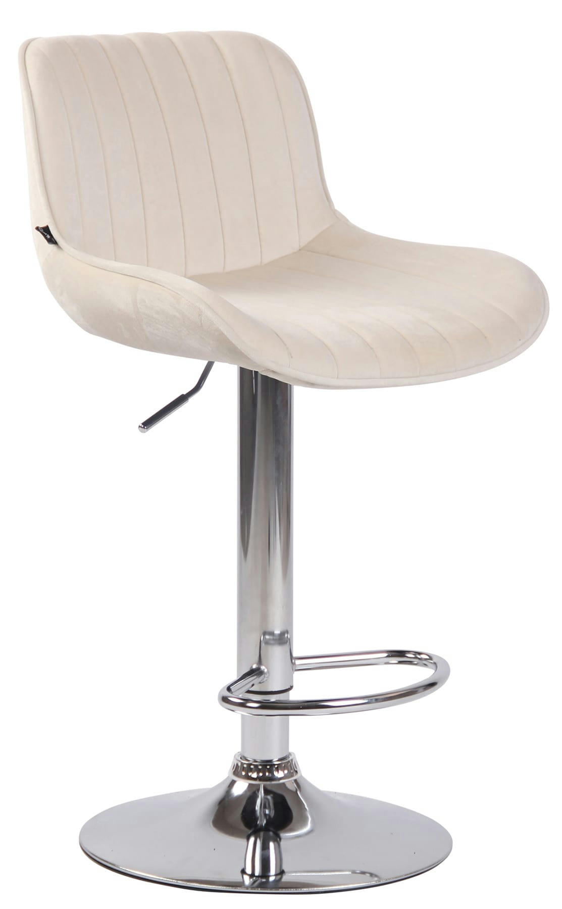 LENTINI - Lot de 2 tabourets de bar réglables en velours Crème