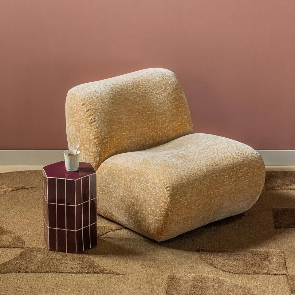 WOOOD Plu Decoratieve Bijzettafel - Keramiek - Paars - 42x30x26