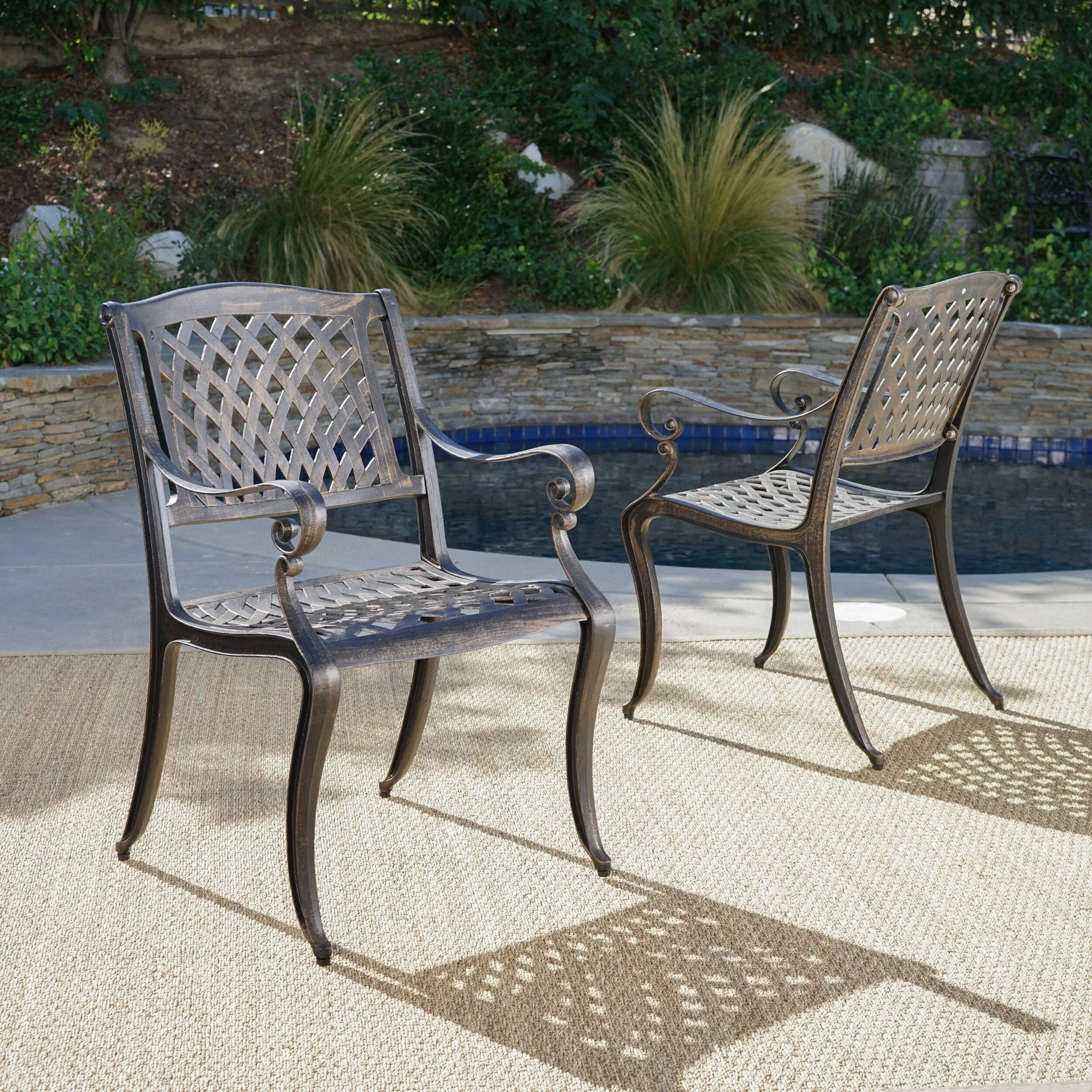 Cayman Outdoor Aluminum Chairs (Set of 2) by Christopher Knight Home - 23.75 x 22.00 x 35.75