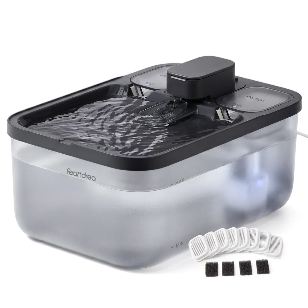 Fontaine à eau pour chat avec filtration silencieuse