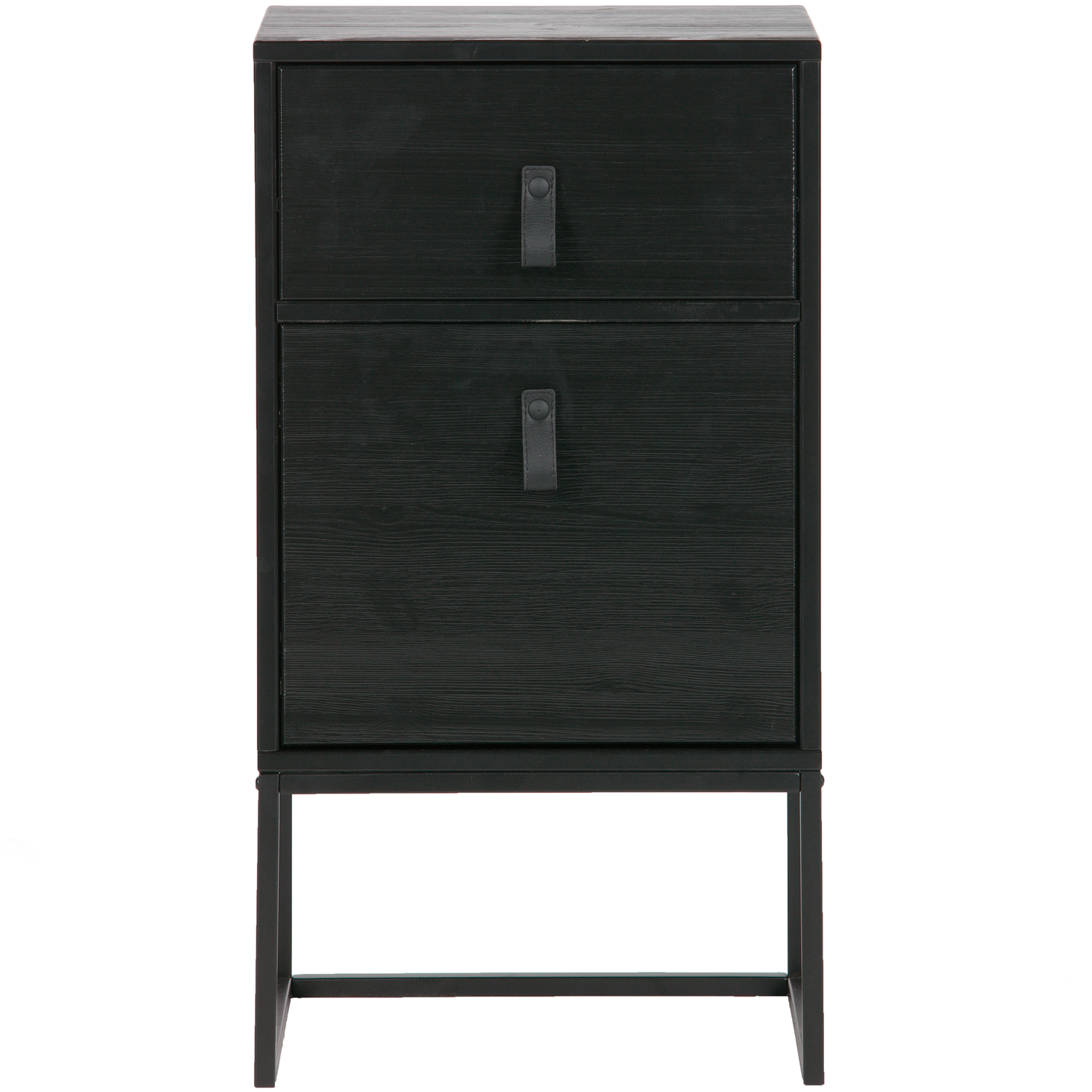 WOOOD nachtkastje incl. lade en deur Zola - Grenen - Zwart - 74x40x35