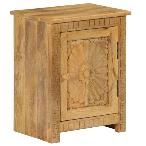 NNEVL Bedside Table Solid Mango Wood 40x30x50 cm