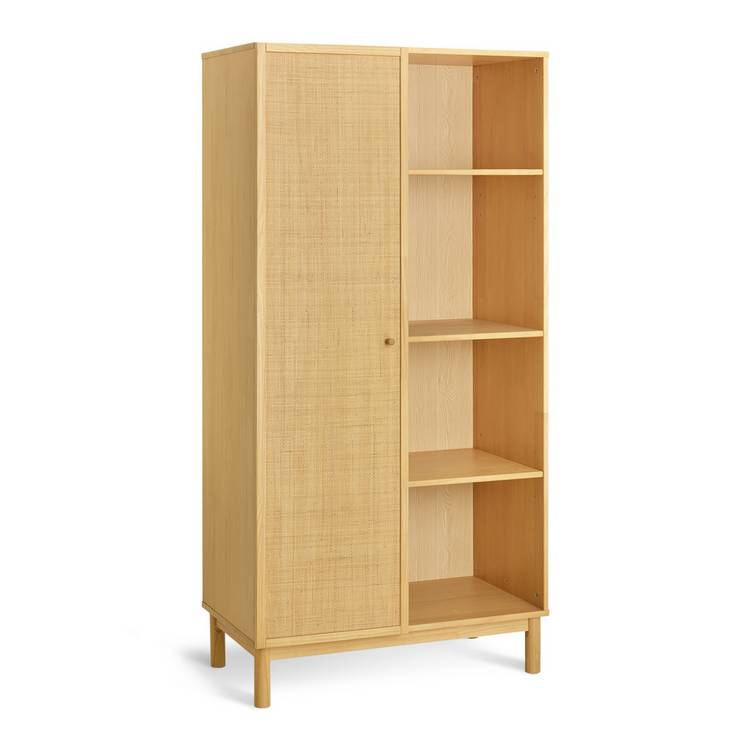 Habitat Simone 1 Door 4 Shelves Wardrobe - Oak