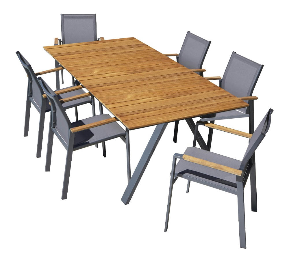 CINCINNATI - Ensemble repas de jardin  8 places en aluminium