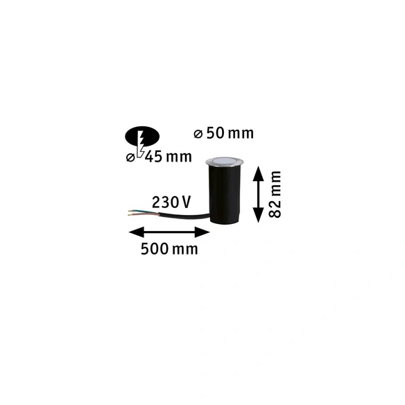 Boden-EBL, silberfarben, Höhe: 8,2 cm