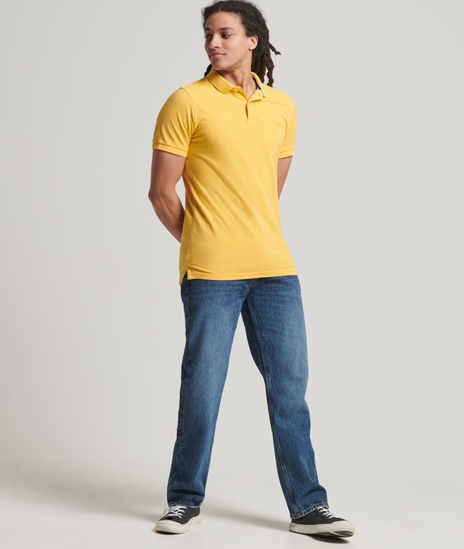 Organic Cotton Vintage Washed Pique Polo Shirt