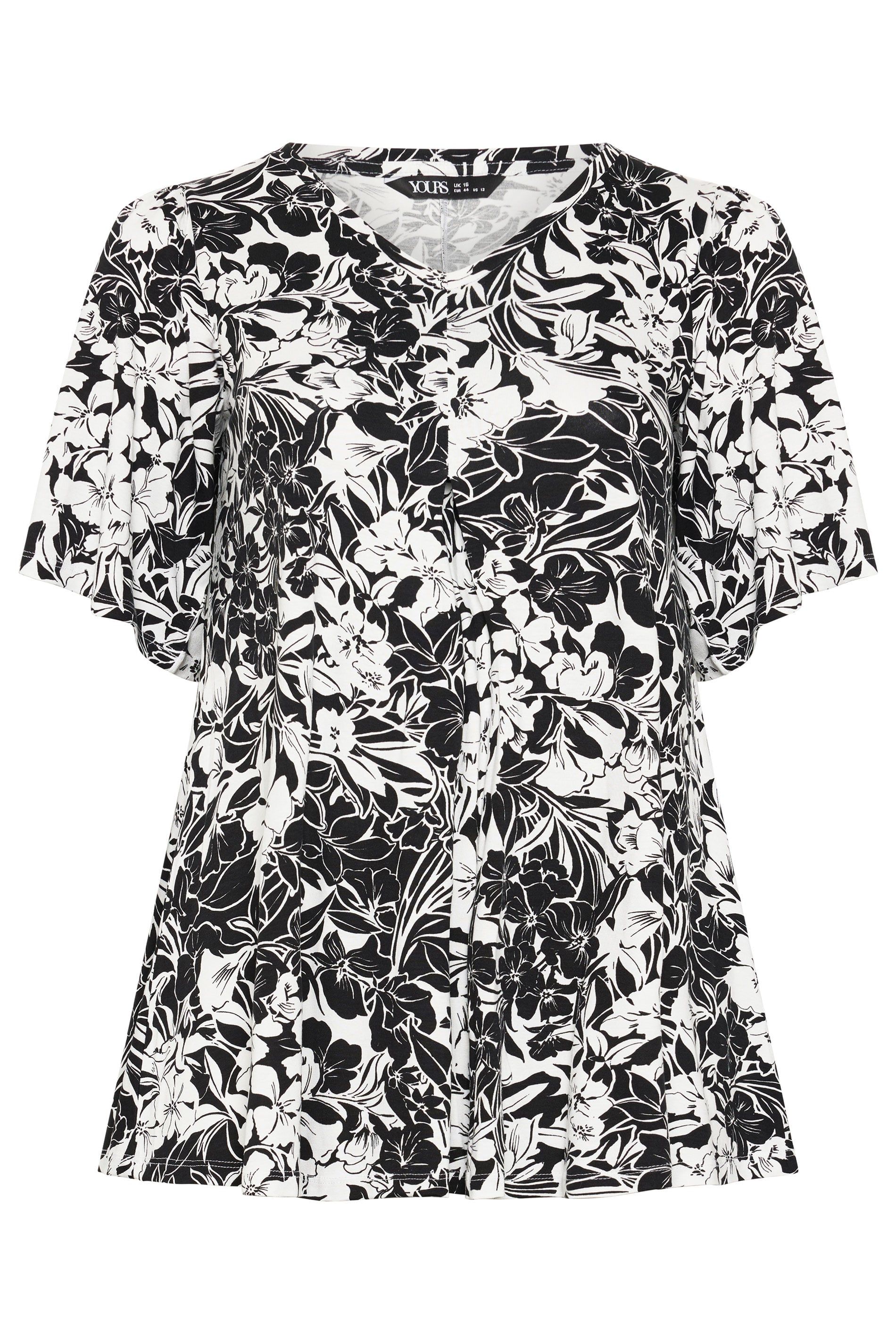 Yours Floral Pleated Swing Top