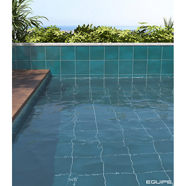 Carrelage extérieur piscine carré bleu brillant 15x15 cm SPA&POOLS GLACIER