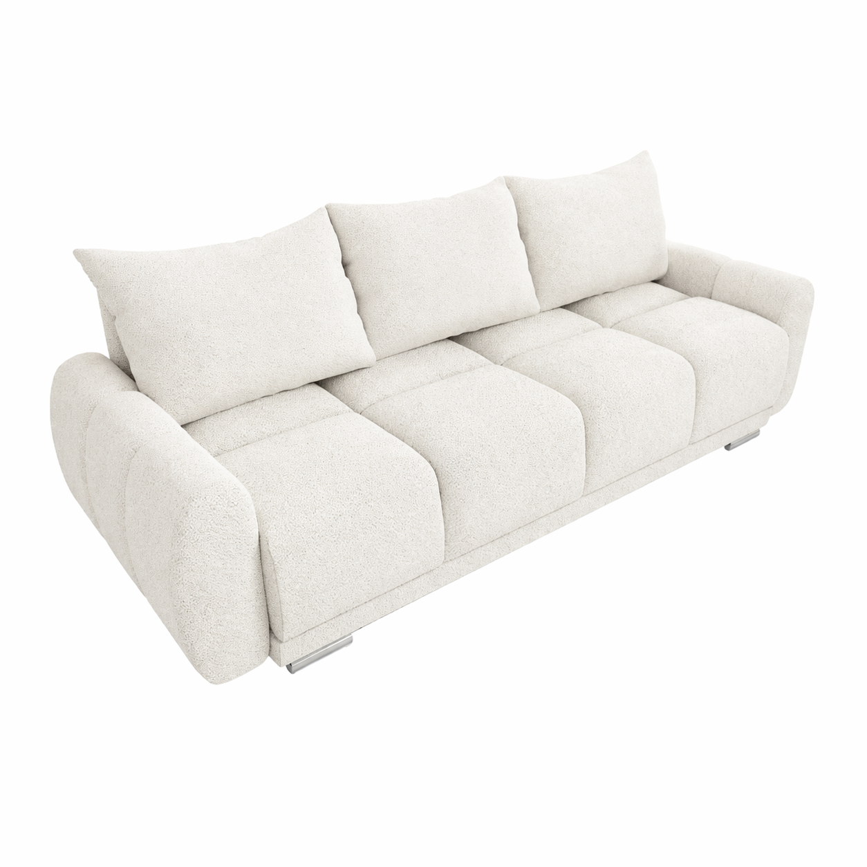 Biała kanapa pikowana z funkcją spania sofa rozkładana wersalka Honey 3
