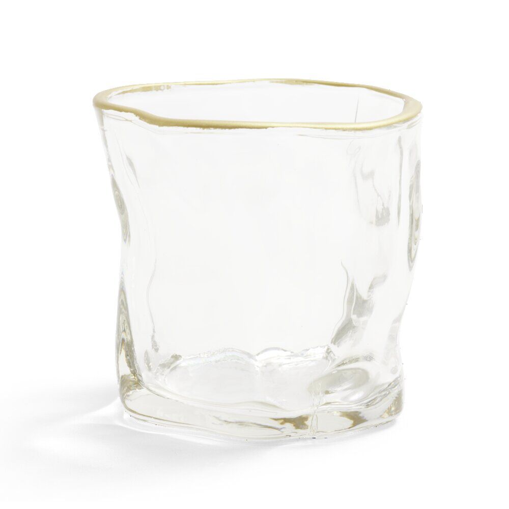 Vase verre froissé transparent Ø7,5xH7,7cm