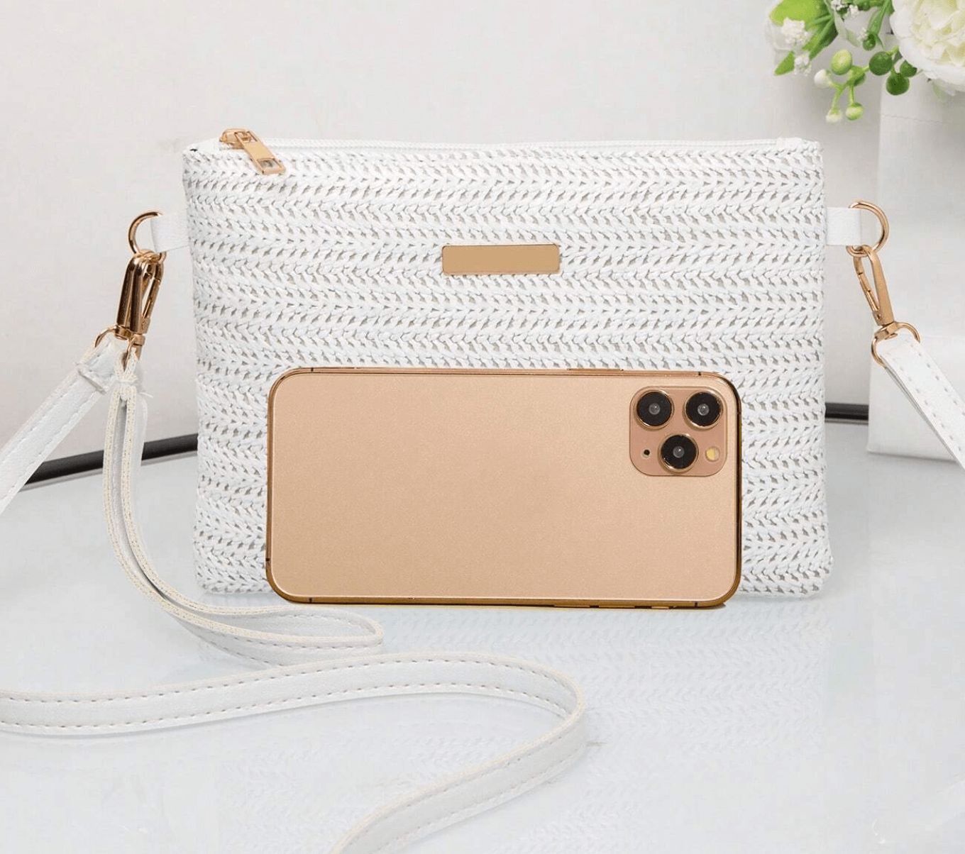 AJVANI Shoulder Cross Body Straw Holiday Clutch Bag