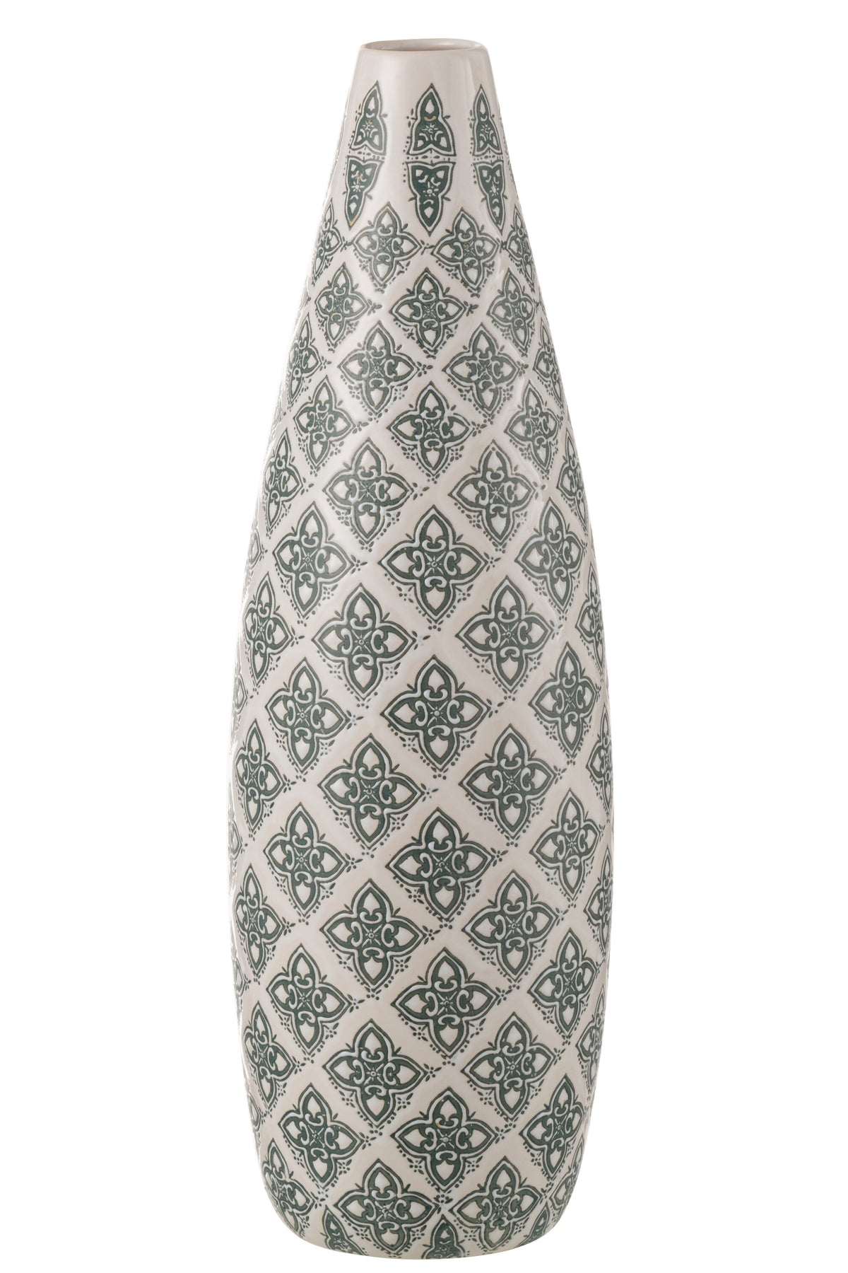 J-Line vaas Kousa - porselein - blauw/wit - 53 cm hoog