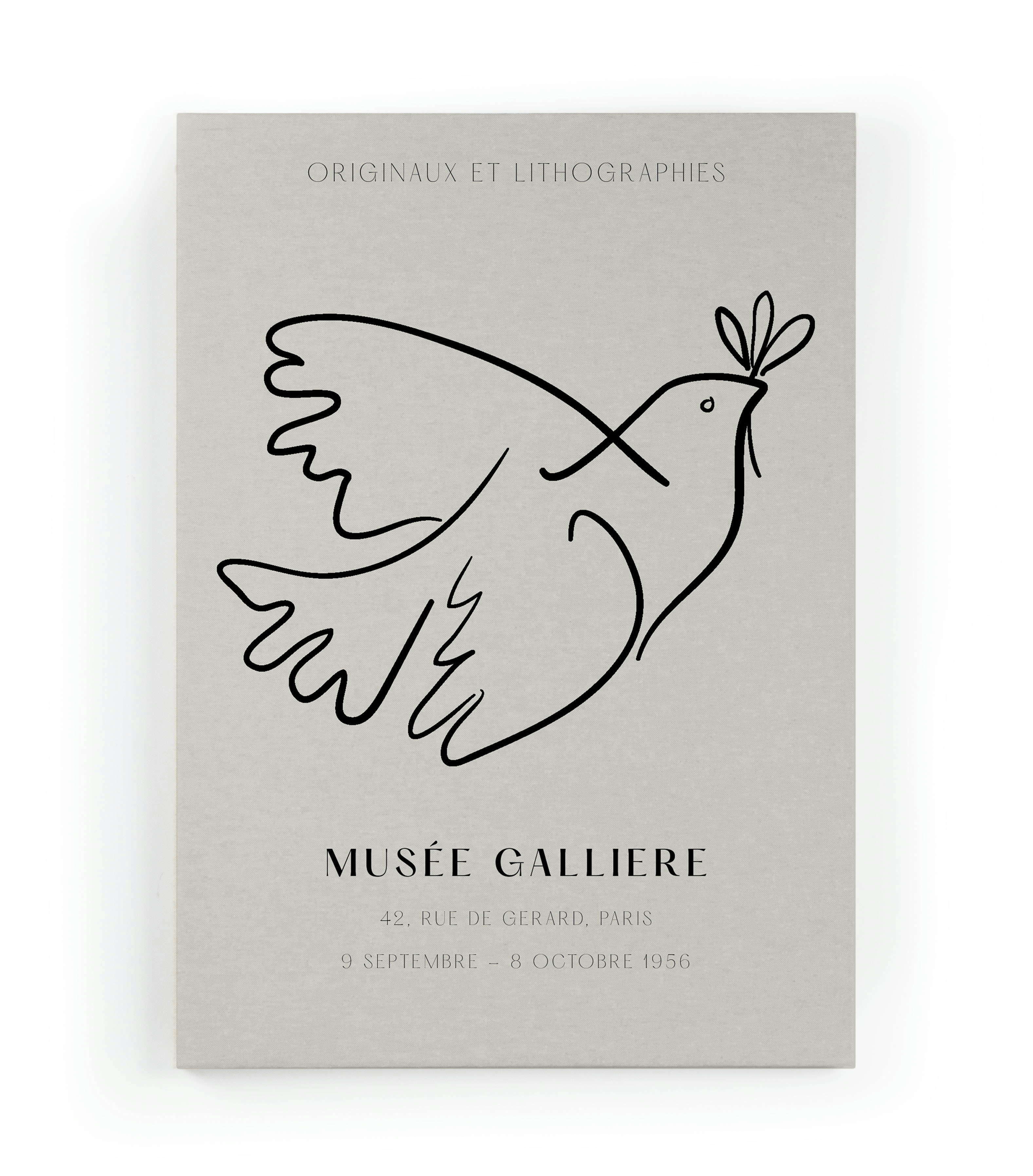 PICASSO DOVE - Peinture sur toile 60x40 Imprimé Pigeon Picasso