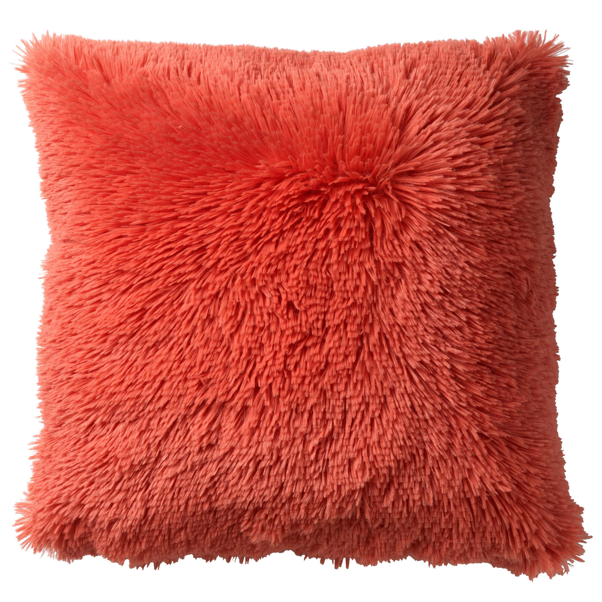 FLUFFY - Kussenhoes 45x45 cm - superzacht - effen kleur - Coral - koraalroze