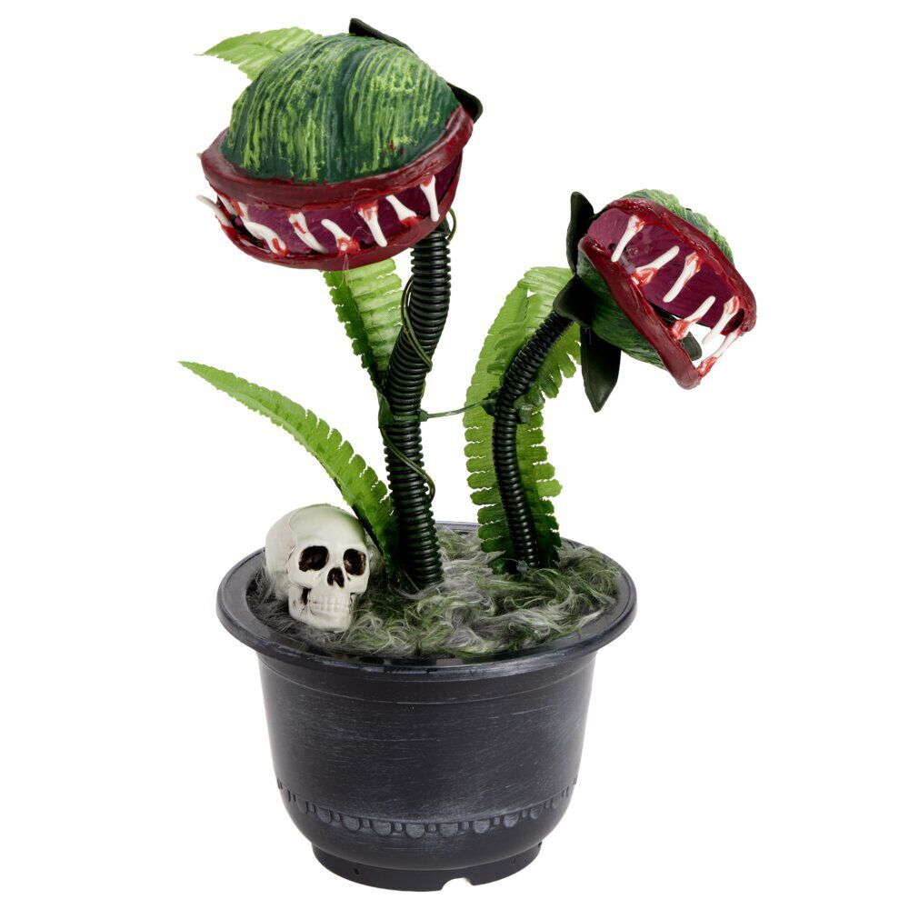 Décoration Halloween plante carnivore dansante son et lumière Ø17xH35cm