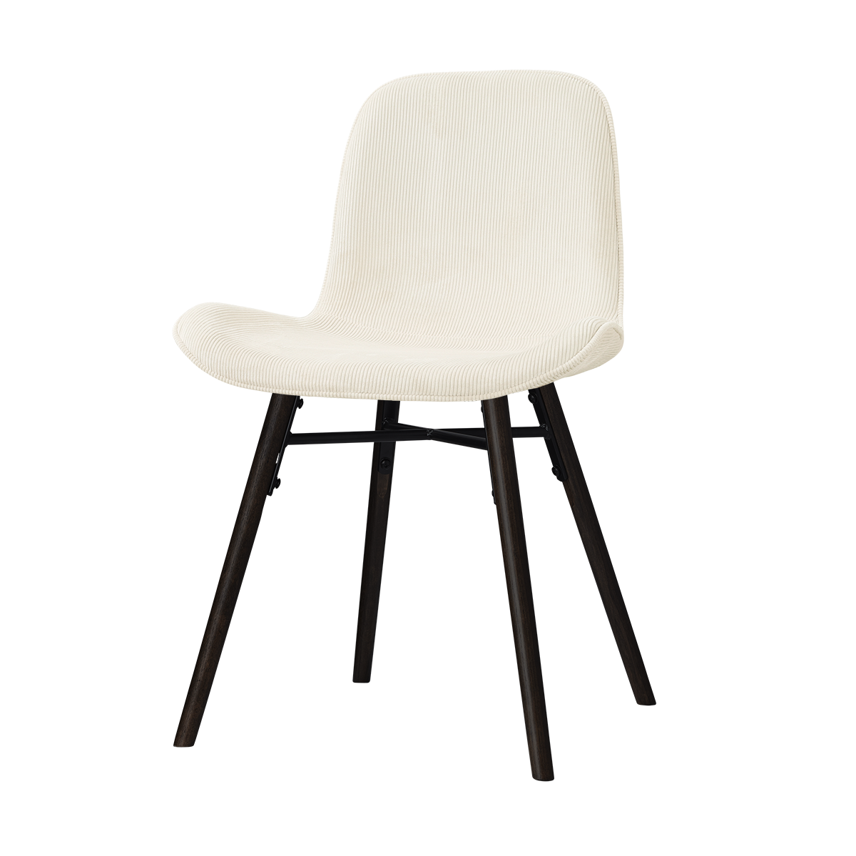 Nolon Nena-Fé Eetkamerstoel Rib Beige - Zwart Houten Onderstel