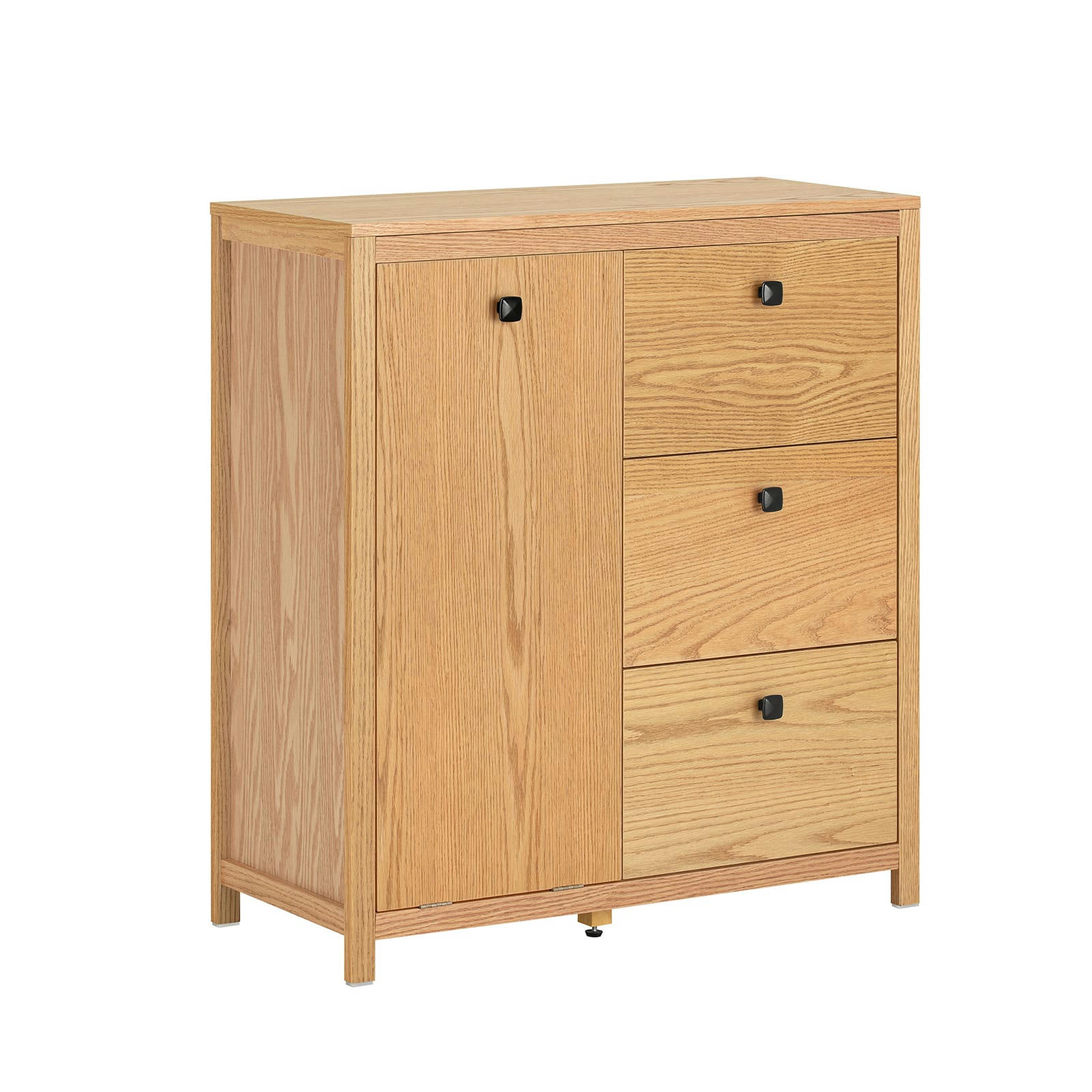 - Armoire à linge effet bois couleur naturel