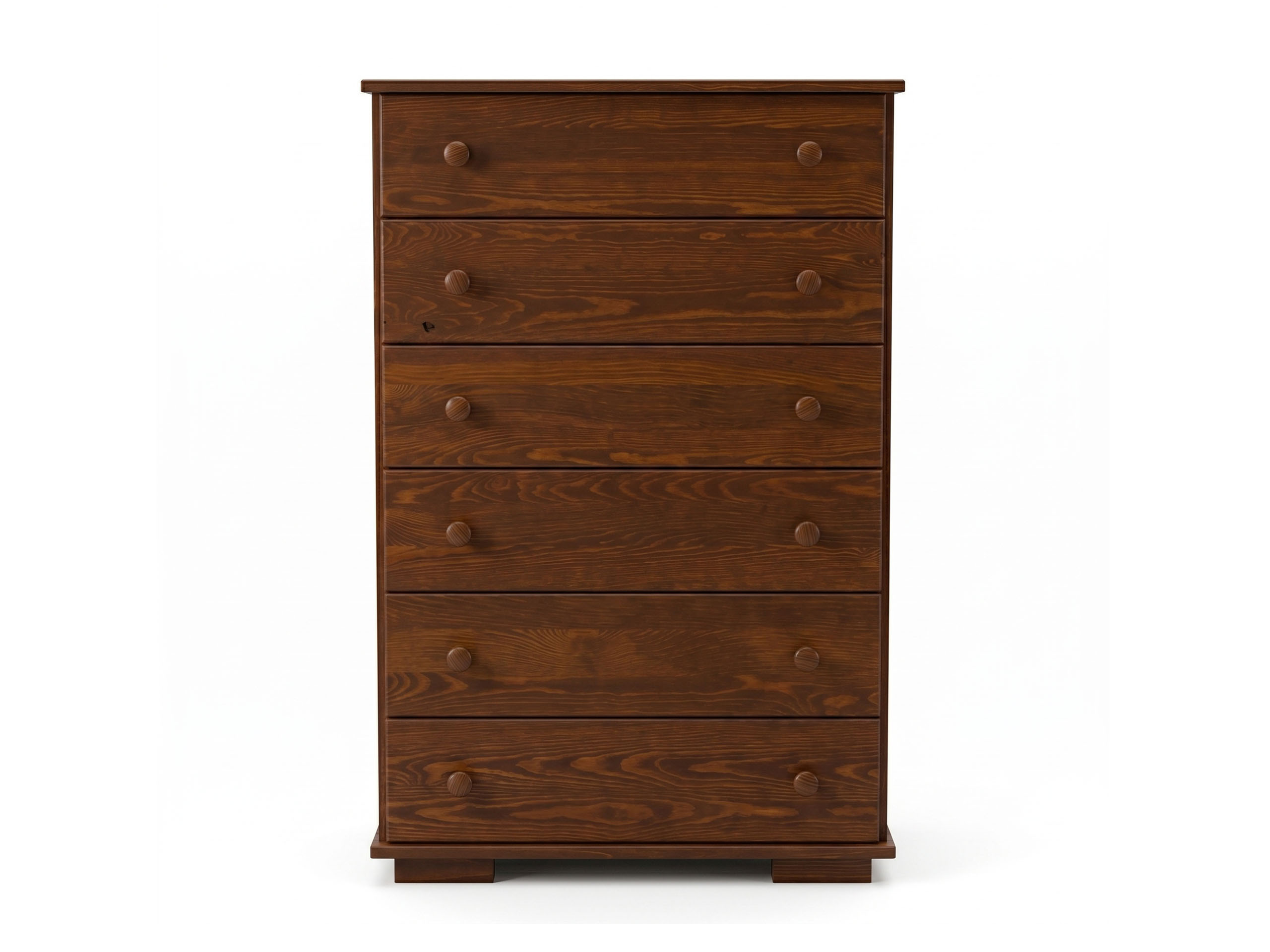 Komoda Modern VI drewniana 6 szuflad, kolor kasztan