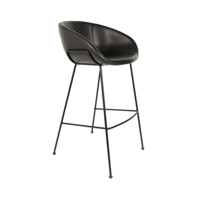 FESTON - Tabouret design en métal noir