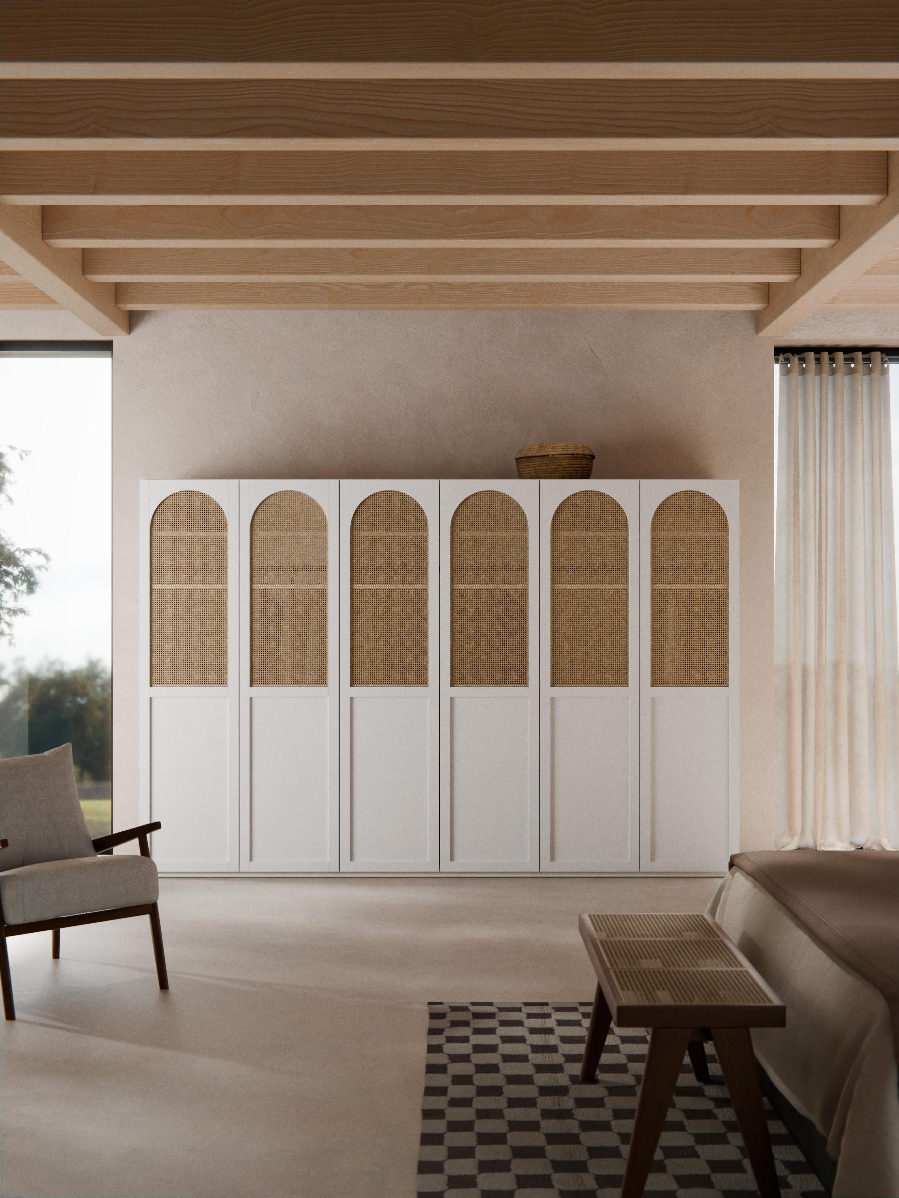 Modularer Drehtürenschrank Jeanne, 300 cm Breite, mehrere Varianten