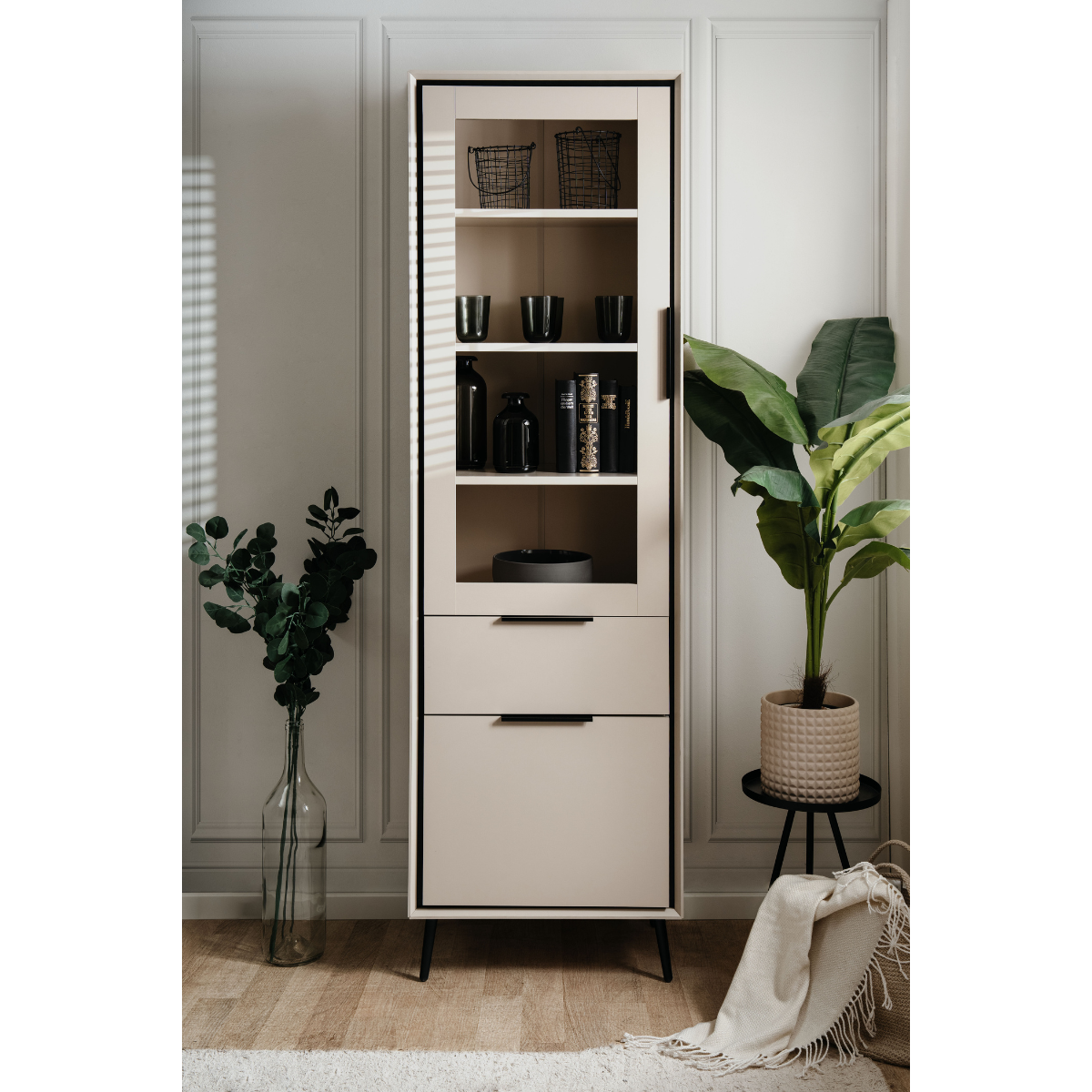 Calicosy - Buffetkast ARONA - L60 cm - Cappuccino & zwart