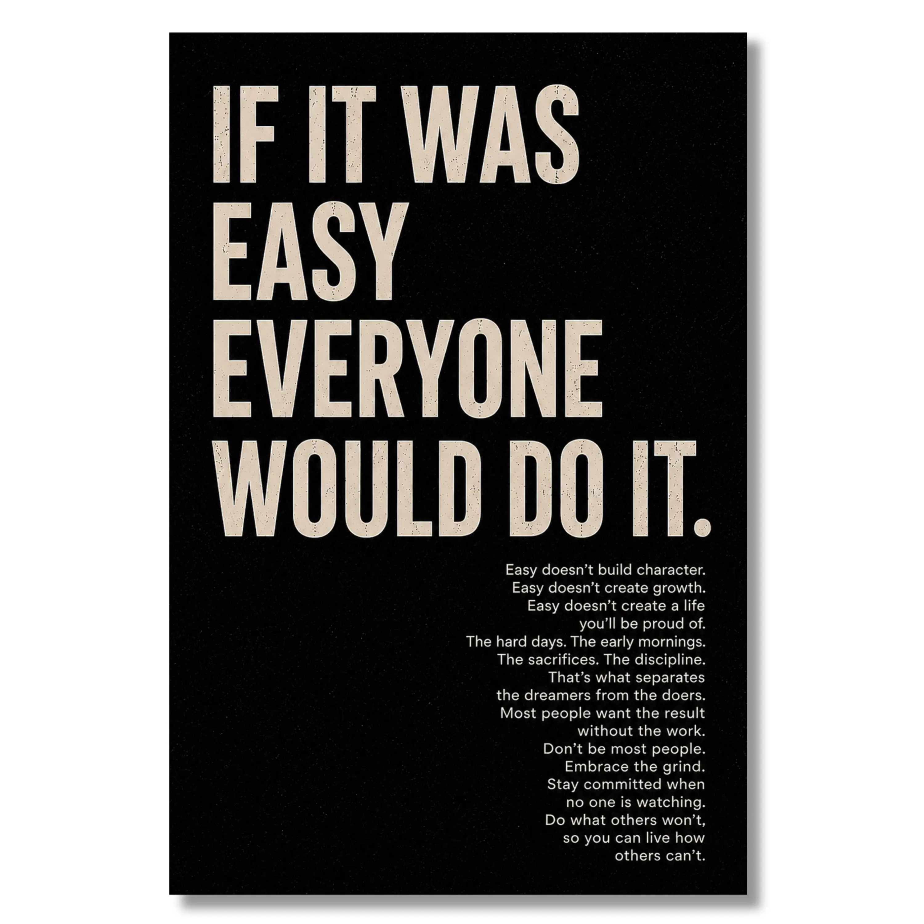 If It Was Easy Everyone Would Do It, Better Every Day, Acrylic Wall Art, Motivational Sign, Home Gym Sign, Office Sign, Office Decor