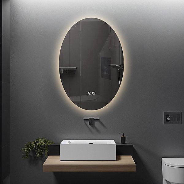 Miroir de salle de bain LED 60x80cm ovale à luminosité variable LuxuryBain