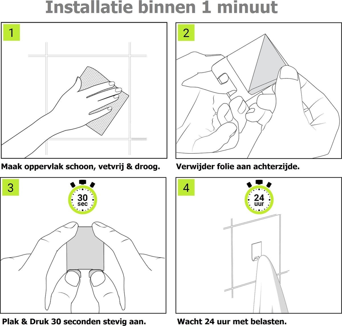 XIVADA Handdoekhaakjes Roma - Zelfklevend - Rvs - Zilver - Set van 2
