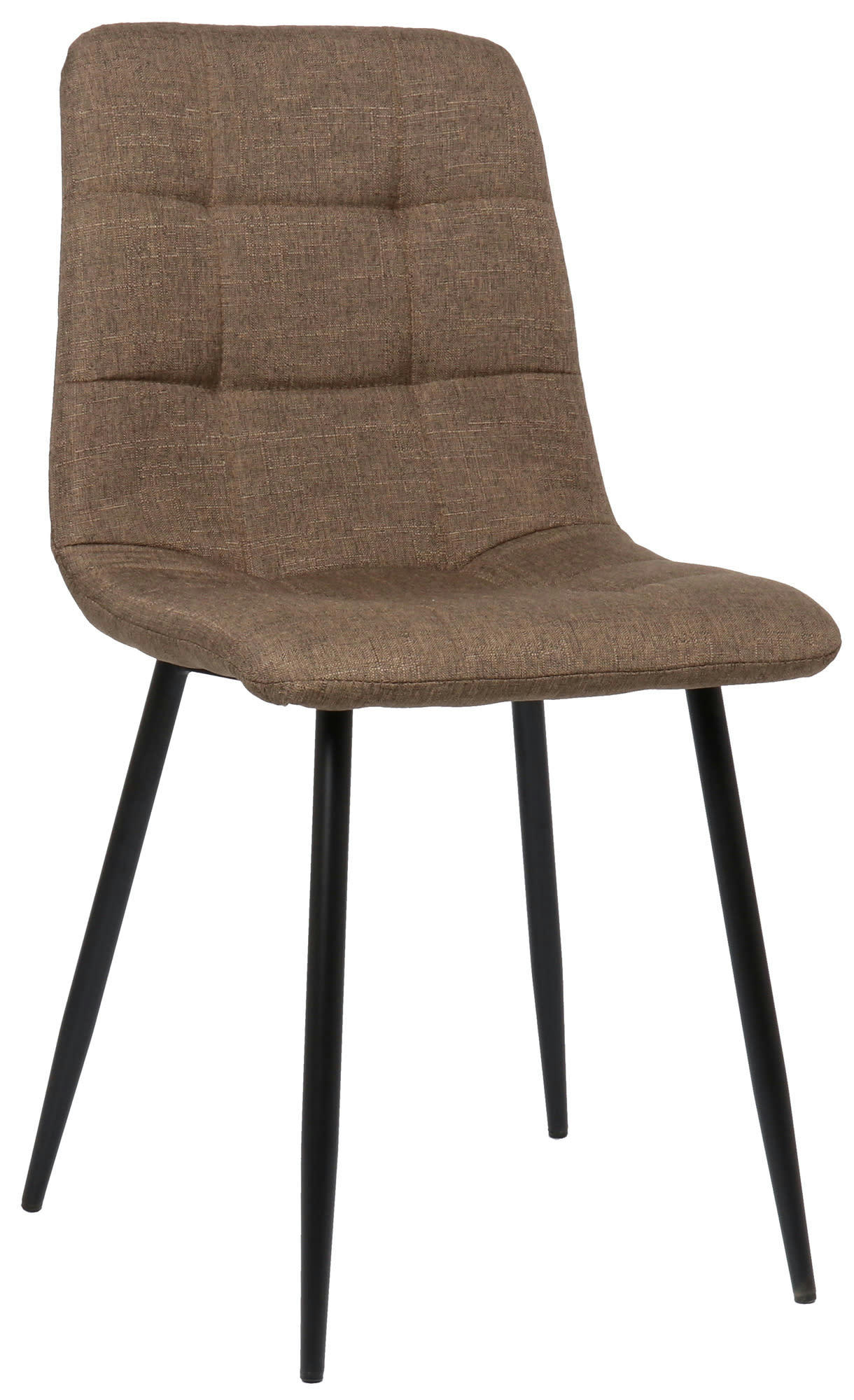 TILDE - Chaise de salle à manger avec pieds en métal en tissu Marron