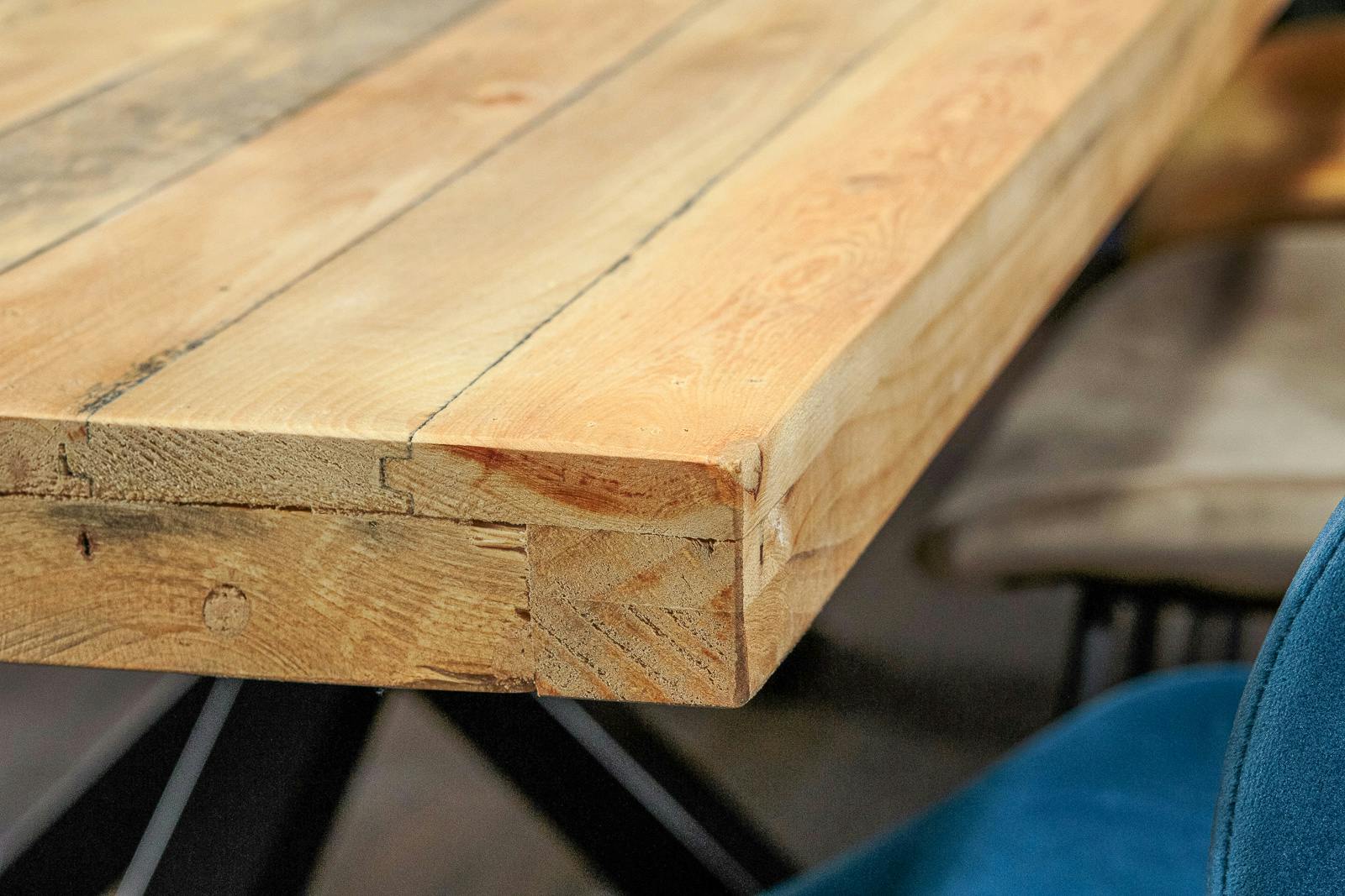 Table pied central en bois recyclé 200 cm CANBERRA