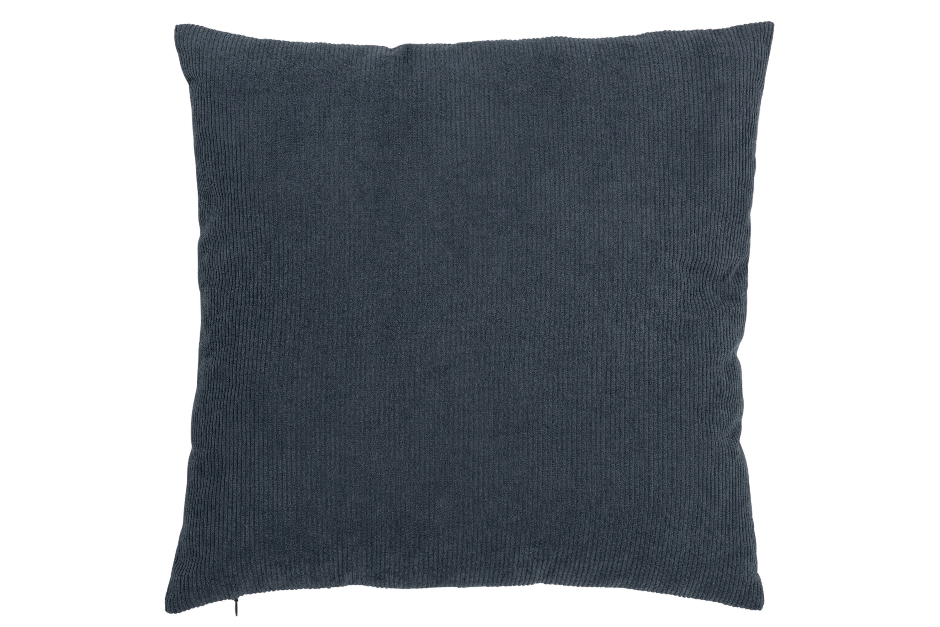J-Line kussen Rib Vierkant - fluweel - grijsblauw