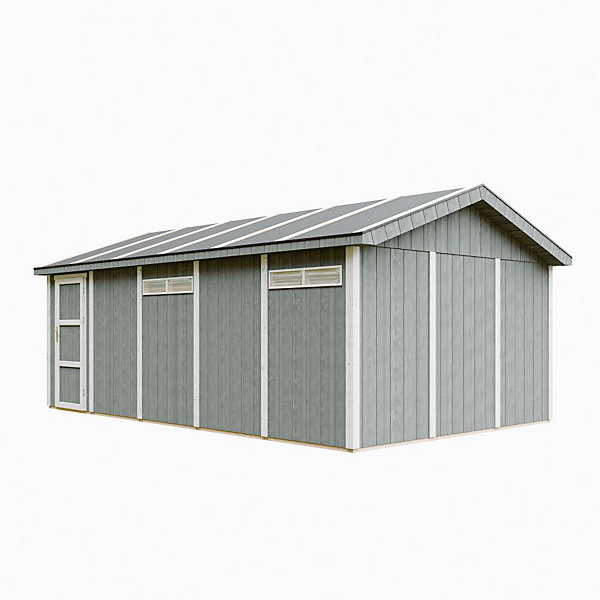 Garage Qualité Premium 21 m²- L378xl648 cm - M992B-CAVERN STEEL - Timbela