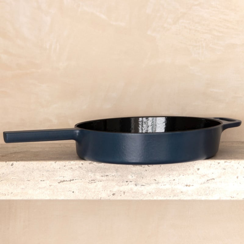 Hugo Kennis koekenpan - gietijzer - blauw/zwart - &Oslash;24 cm