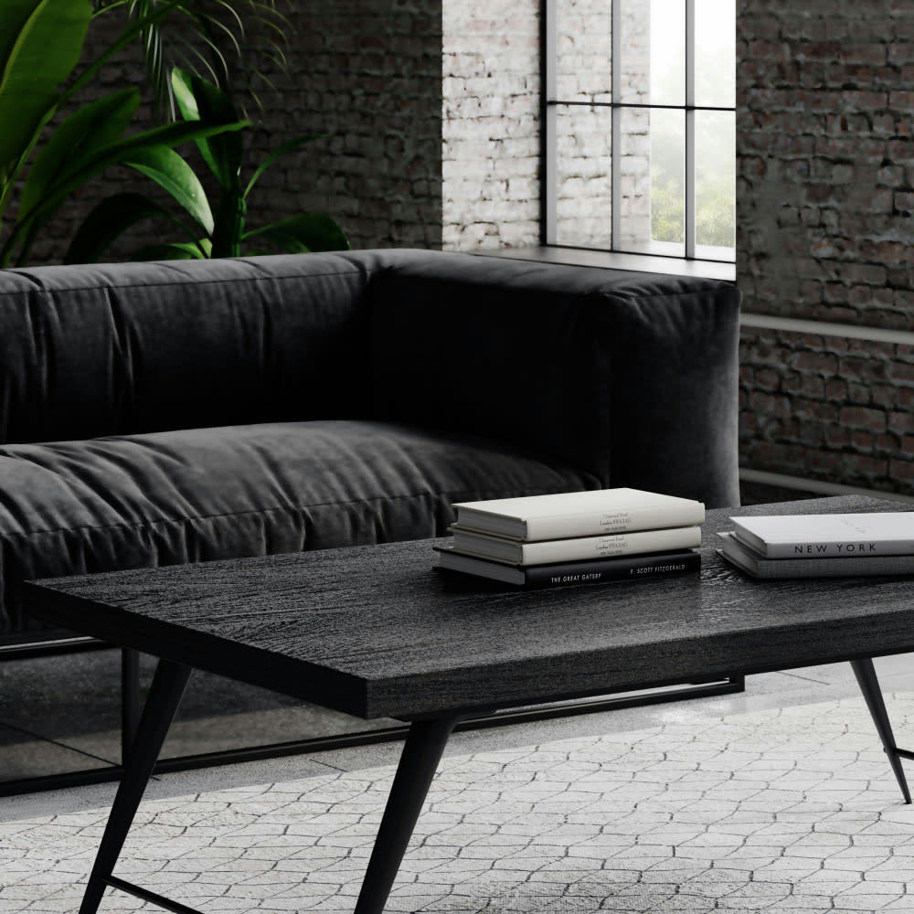 OHIO - Table basse en bois 125x75cm noir