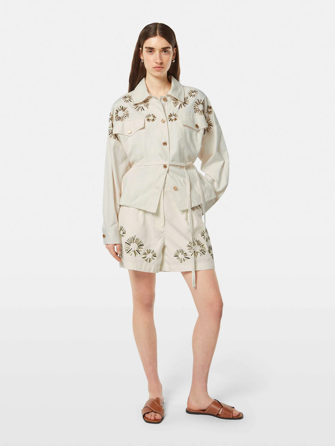 Embellished High Rise Shorts