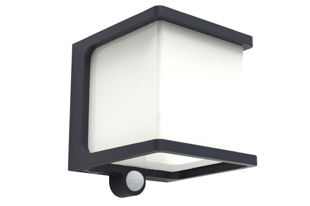 Lampa elewacyjna kinkiet solarny z czujnikiem ruchu antracyt Lutec